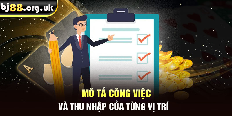 Mô tả công việc và thu nhập của từng vị trí